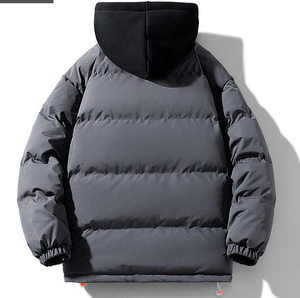 Parka de invierno para hombre al por mayor, personalizada, informal, con relleno de plumón, cierre de cremallera y embalaje en tambor. - Product Image 5