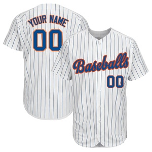 Fashion Sublimated Baseball Super Quality 100% Polyester Stripes Button <b>Down</b> Custom Baseball Jersey Sublimation Baseball Uniform - Product Image 1