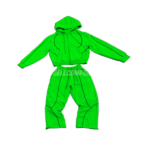 Blank Men Sweatsuit Set Full Zip Sweatshirt and Jogger <b>Pants</b> - Product Image 3