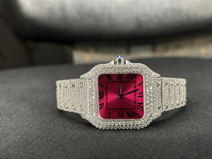 Reloj de Pulsera Automático de Lujo para Mujer, con Movimiento Mecánico, Moissanita, Acero Inoxidable, Esfera Cuadrada con Pavé Completo y Fecha Automática - Product Image 3