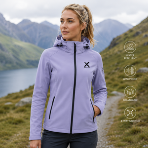Chaqueta Softshell con Capucha para Mujer X Sports City, Cierre de Cremallera, Color Sólido, Resistente al Viento, Ropa de Exterior para Otoño - Product Image 3