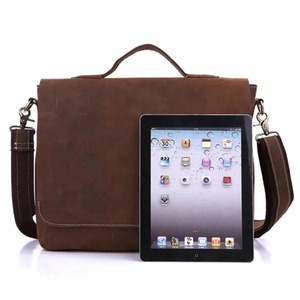 Sac à bandoulière pour ordinateur portable en cuir véritable élégant, de haute qualité, léger, imperméable, multi-tailles, multi-poches, moderne, unisexe - Product Image 2