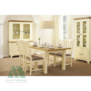Chaises de salle à manger en bois massif de conception moderne, fabriquées au Vietnam, pour usage domestique, garantie 1 an, prêtes à assembler - Product Image 1