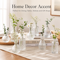 Mini Vases en Verre Art Déco - Portables pour Mariages et Décoration de Table à Domicile, Arrangements Floraux pour Événements