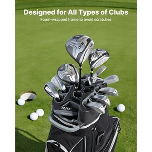 Borsa da golf con divisorio superiore a 14 scomparti e tasche portaoggetti a tutta lunghezza - Materiale PU per lo sport - Tracolla e copertura antipioggia - Product Image 3