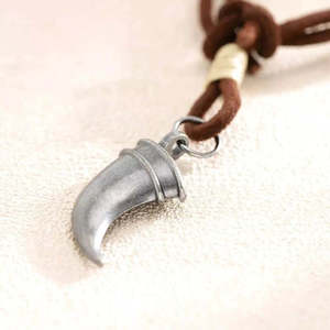 Vintage Alloy Claw Pendant <b>Necklace</b> for Men & <b>Boys</b> with Adjustable Pure Leather Cord - Product Image 2