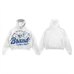 Sudadera Premium de 350g, Rica en Algodón, para Hombre, Lavado Ácido, con Logotipo Personalizado Bordado en Blanco, Estilo Vintage, Ecológica, de Secado Rápido - Product Image 1