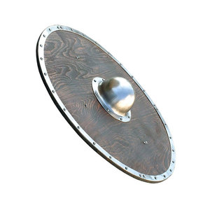 Bouclier Viking en Bois de Haute Qualité, Rond, Classique, Artisanat Nordique Fait Main pour Affichage Décoratif et Événements Costumés - Product Image 2