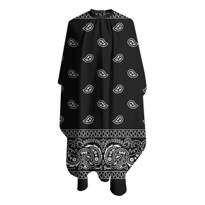 Capa de Barbero Profesional Personalizada con Cierre a Presión, Diseño Paisley Negro, Capas de Peluquería Impresas Personalizadas Resistentes al Agua - Product Image 2