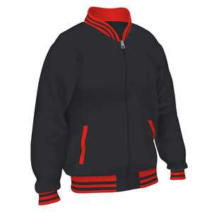 Veste universitaire noire et jaune pour homme, fermeture éclair, vêtement d'extérieur décontracté en polaire, pour l'automne - Product Image 5