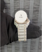 Montre pour homme en moissanite VVS de haute qualité, mouvement mécanique, acier inoxydable, style hip-hop glacé, vente en gros