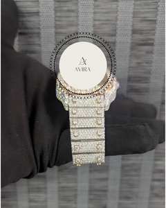 100% High Quality VVS Moissanite Diamond Watch Men Mechanical Movement Stainless Steel Iced Hip Hop <b>Square</b> Watch Wholesale Rate - Product Image 6