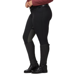 Pantalones de equitación de cintura alta para mujer, largos, de punto, con botones, elásticos en cuatro direcciones, con bolsillos, de color sólido. - Product Image 4
