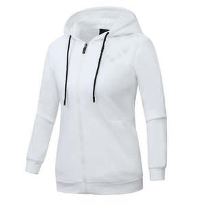 Haut tricoté personnalisé pour femme avec fermeture éclair intégrale, sweat à capuche sport personnalisé, pull tricoté à capuche - Product Image 6
