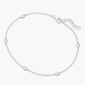 Chaîne de cheville en or massif 10k 14k 18k avec diamants de laboratoire ronds, style 'Diamonds By The Yard', pour superposition, fabrication et vente en gros - Product Image 5
