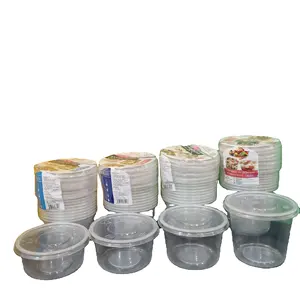 圆形塑料食品容器带盖微波安全PP塑料透明透明包装食品热销产品2024