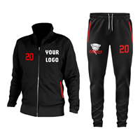 Ensemble de survêtement sportif d'hiver pour homme, veste zippée intégrale, poches latérales, polyester respirant, vêtements décontractés, logo personnalisé