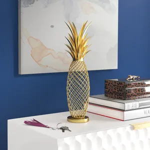 Sculpture d'ananas en aluminium plaqué or, figurine décorative pour la maison, artisanat métallique, thème fruit, design soudé, ZAHID EXPORTS Flower - Product Image 3