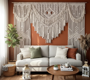 Décoration murale de luxe extra large, toile de fond de mariage bohème, tapisserie en macramé en coton faite à la main pour cérémonie, fête, décoration de la maison - Product Image 1