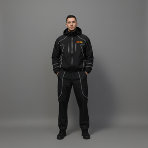 Chándal con Capucha para Hombre, 100% Algodón, Invierno, Logotipo Personalizado Serigrafiado, Ribete Negro Sólido, Ropa Urbana Transpirable, Talla Grande 2 - Product Image 3