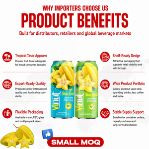 For Starfruit Juice Drink 500ml Can NFC Natural Fresh-Squeezed Low-Fat Beverage Tropical Refreshment Private Label Vietnam - Product Image 5