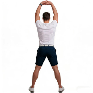 Shorts décontractés respirants en tricot blanc uni pour homme, avec fermeture boutonnée, et T-shirt à manches courtes col rond pour le golf - Product Image 5