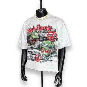 เสื้อยืดคัสตอมผู้ชาย สตรีทแวร์ลายกราฟิก ผ้าคอตตอนหนานุ่ม คุณภาพสูง ทรงวินเทจ ล้างสีแบบแอซิดวอช ทรงบ็อกซี่ ลายกราฟิก เสื้อครอป - Product Image 2