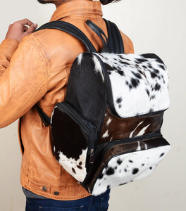Mochila de Cuero Genuino con Estampado Animal, 15 Pulgadas, Múltiples Bolsillos, Unisex, Mochila de Día Suave - Product Image 6