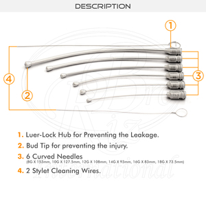 Juego de 8 Agujas para Alimentación de Aves, 6 Agujas Curvas de Acero Inoxidable con Punta de Botón y 2 Alambres de Limpieza - Product Image 3