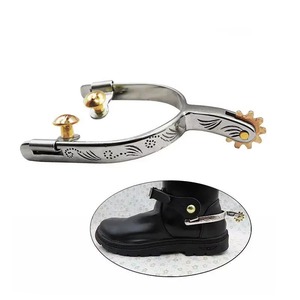 Éperons d'équitation Western en acier inoxydable par Advantage Impex, finition argentée avec logo et design personnalisés en laiton - Product Image 6