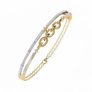 Classic 18k <b>Solid</b> <b>Gold</b> Natural Stone Emerald Cut Claw Setting Channel Set Chain Link Bracelet Unisex Wedding Jewelry IGI - Product Image 1