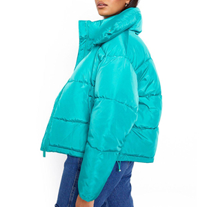 New Arrival Wholesale <b>Winter</b> Warm Breathable Knitted Puffer Jackets Front Customized Logo Design Waterproof Hooded Customized - Product Image 6