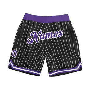 Shorts en maille pour hommes, imprimés hip-hop et basketball, de haute qualité, OEM/ODM, personnalisables, en tissu élasthanne/polyester entièrement recyclé, respectueux de l'environnement - Product Image 1