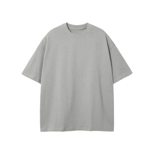 Camiseta de algodón extragrande para hombre, cuello redondo, manga corta, color liso, tejido de punto, estilo casual urbano - Product Image 6