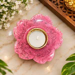 Support de bougie circulaire en pierre mosaïque avec ornements tortue et poisson pour artisanat naturel, idéal pour les diya en cristal et les plateaux de Puja - Product Image 3