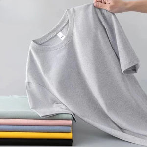 Camisetas de hombre de algodón de manga corta con cuello redondo, camiseta personalizada para fitness y jogging, 100% algodón, fábrica OEM, camisetas personalizadas de alta calidad. - Product Image 1