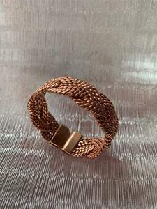 Brazalete Clásico de Cobre Puro para Hombre, Diseño de Cuerda Trenzada, Brazalete Pesado de Moda Vintage, Bandas de Yoga con Terapia de Ágata Gratis - Product Image 4