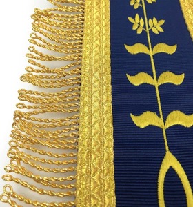 Delantal Masónico de Logia Azul Personalizable, Hecho a Mano, Tela Azul Rey, Insignias Bordadas a Máquina, Cinta para Maestro Masón - Product Image 4