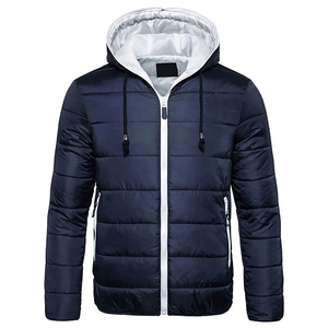 Veste d'hiver matelassée pour homme, imperméable, respirante, imprimée, col en V, fermeture éclair intégrale, avec rembourrage en coton, vêtements d'extérieur décontractés - Product Image 4