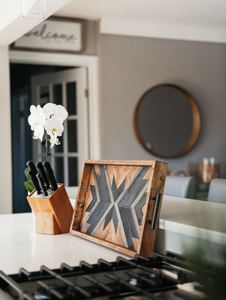 Wood Tray with Handles Modern Wood Tray Decorative Ottoman Tray Coffee <b>Table</b> Tray Wood Art Reclaimed Wood Decor <b>Vanity</b> Tray - Product Image 2