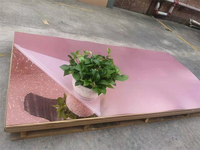 Plaque miroir unidirectionnelle en acrylique rose gold de 1 mm, 1,5 mm, 1,8 mm, 2 mm, 4 pieds x 8 pieds, 4 pieds x 6 pieds pour découpe laser