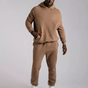 Custom Boxy Fit Zip <b>Hoodie</b> Embroidery Logo Unisex Heavyweight Winter Baggy Sweatpants Set Jogger Plain Streetwear 100% Cotton - Product Image 6