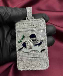 Colgante Personalizado de Plata de Ley 925 con Moissanita, Diseño de Bolsa de Dinero y Letras, Estilo Hip Hop, para Joyería Fina - Product Image 4