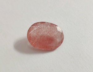 Pierre précieuse ovale facettée en quartz rouge fraise AAA, 21*16 mm, 16,50 Ct. Pierre précieuse 100% NATURELLE pour la fabrication de bijoux au prix de gros. - Product Image 2