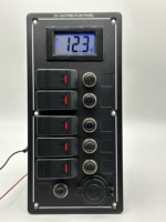 Panneau de commutation à 5 interrupteurs à bascule 12V DC avec protection contre les surcharges, voltmètre et prise de courant, idéal pour voitures, camions, bateaux, camping-cars