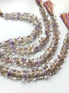 อเมทรินทรงหยดน้ำเจียระไน 1 เส้น พลอยธรรมชาติสำหรับทำเครื่องประดับชั้นดี - Product Image 4