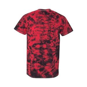 Camiseta de Manga Corta para Hombre, Cuello Redondo, Estampado Tie Dye Rojo y Negro, Estilo Casual, Tejido de Punto, Corte Regular - Product Image 4