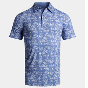 เสื้อกอล์ฟผู้ชายคุณภาพสูง ผลิตจากโพลีเอสเตอร์ผสมสแปนเด็กซ์ ระบายความชื้นได้ดี พร้อมรับสกรีนโลโก้ตามแบบ ODM แห้งเร็ว - Product Image 1
