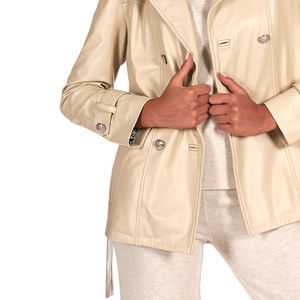 Veste de motard en cuir d'agneau véritable pour femme, doublure en nylon respirant, style vintage neuf - Product Image 2