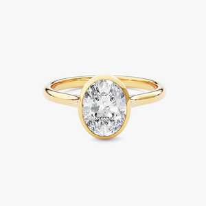 Anillo de Boda de Plata de Ley 925 con Baño de Rodio Dorado, Diseño Sencillo, Corte Ovalado, VVS1 GRA, Moissanita, para Mujer - Product Image 1